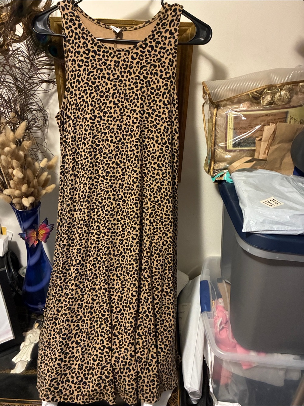 Old Navy Leopard Print Maxi Dress in Tan and Black